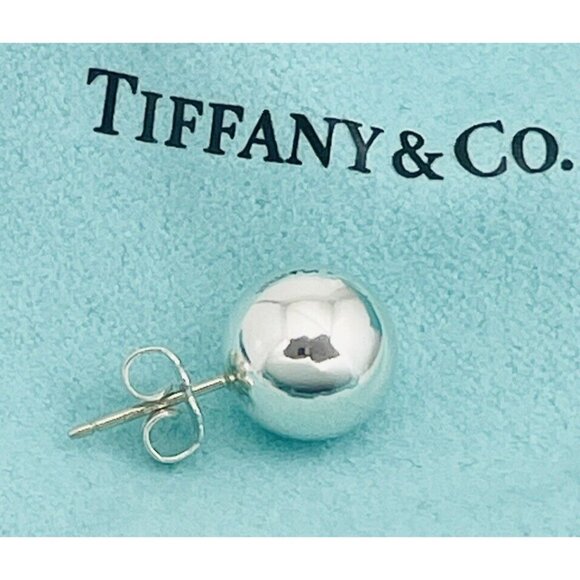 Tiffany Bead Earring Single Replacement Lost Silver Ball HardWear Stud 10mm - Picture 1 of 7